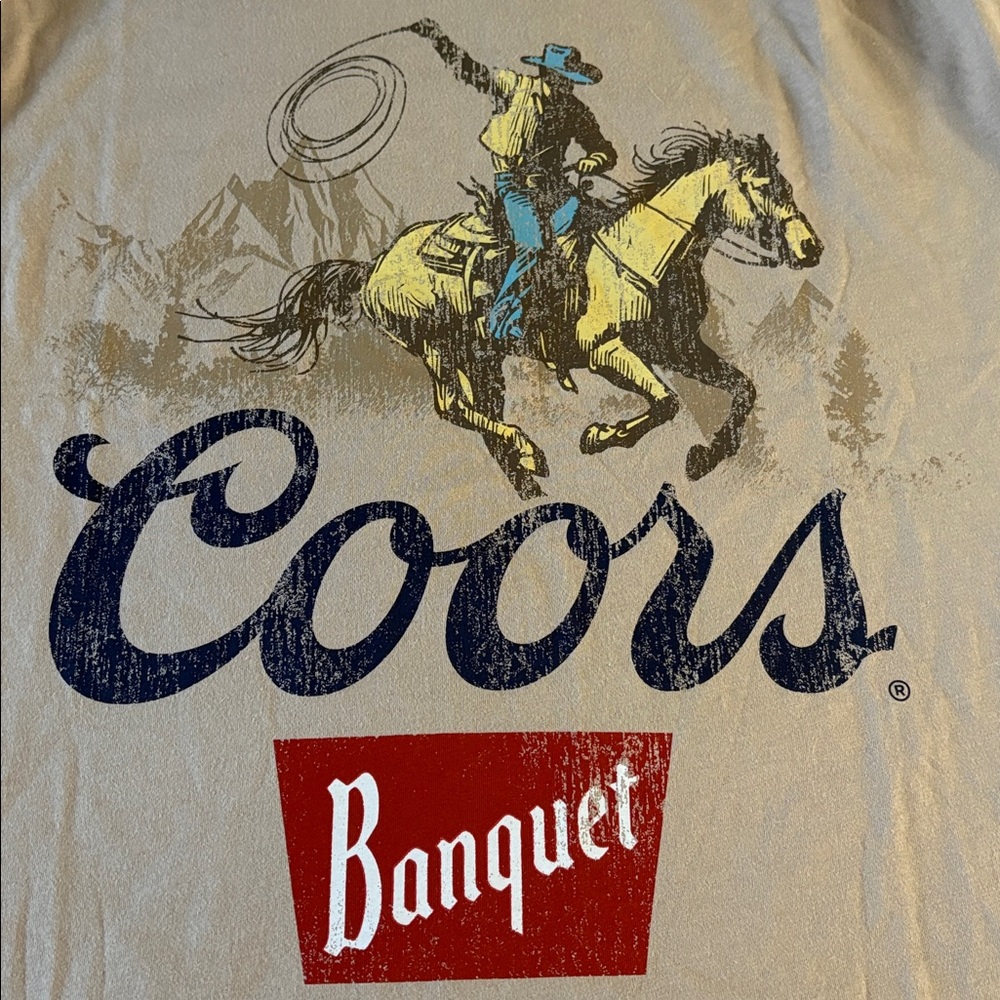 Coors Banquet Tan Graphic T-Shirt - Picture 4 of 5